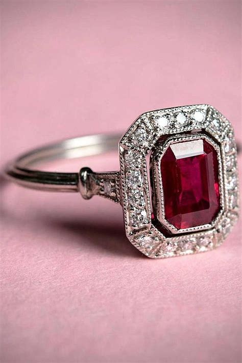 simple ruby engagement rings